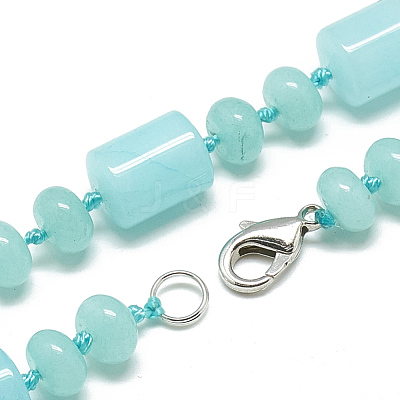 Natural Aquamarine Beaded Necklaces NJEW-S392-23-1