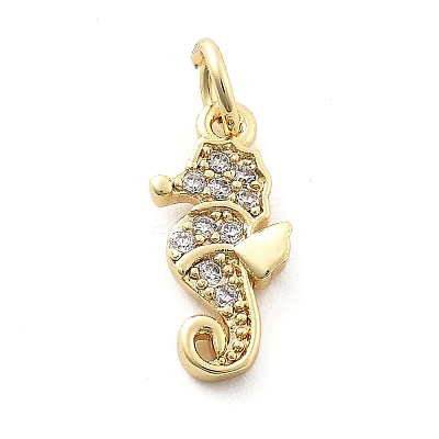 Brass Micro Pave Cubic Zirconia Pendants KK-Q029-02A-G-1