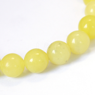 Natural Lemon Jade Round Bead Strands X-G-E334-8mm-07-1