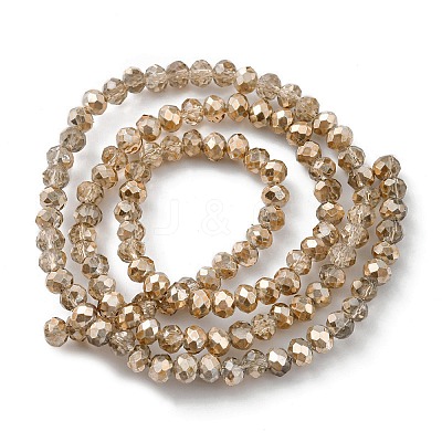 Faceted Rondelle Transparent Painted Glass Beads Strands DGLA-J001-C01-4mm-1