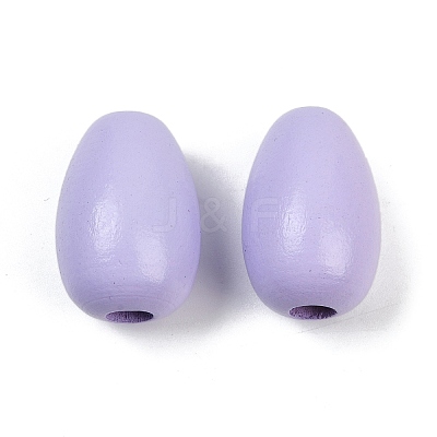 Spray Painted Wood European Beads WOOD-F017-10D-1