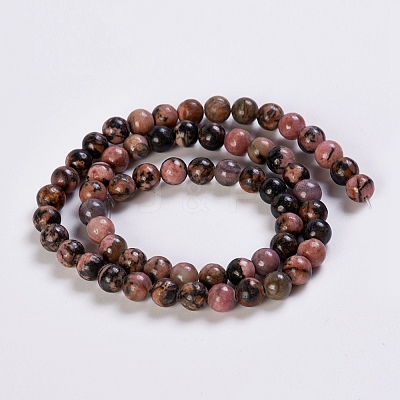 Natural Rhodonite Beads Strands G-K254-04-6mm-1
