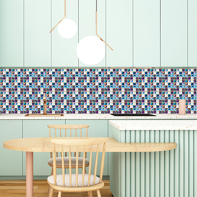 10 Sheets PVC Self Adhesive Mosaic Tile Stickers FIND-WH0145-99-1