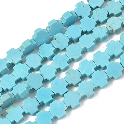Geark Cross Natural Magnesite Beads Strands G-N0131-04D-1
