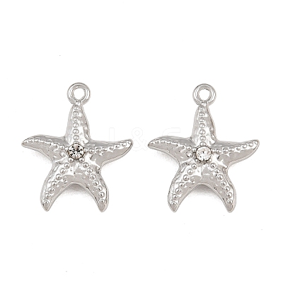 304 Stainless Steel with Crystal Rhinestone Pendants RB-CBABFDA-11C-P-1