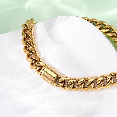 304 Stainless Steel Curb Chain Bracelets for Unisex BJEW-K283-02A-G-1