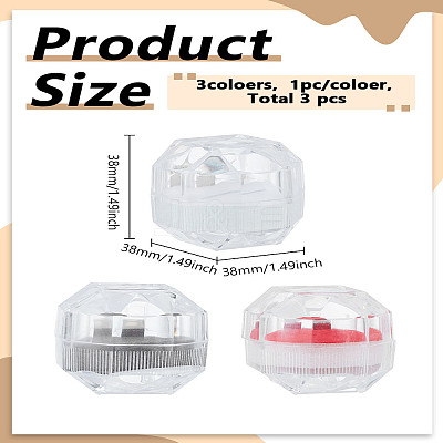 3Pcs 3 Colors Transparent Plastic Ring Packing Boxes OBOX-LP0001-01-1