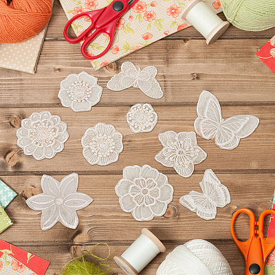 12Pcs 12 Style Computerized Embroidery Lace Self Adhesive/Sew on Patches DIY-FG0004-01-1