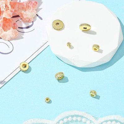 8Pcs 4 Styles Brass Micro Pave Cubic Zirconia Beads KK-CJ0003-05-1