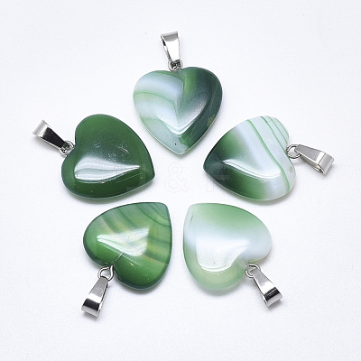 Natural Banded Agate/Striped Agate Pendants X-G-T122-24C-1