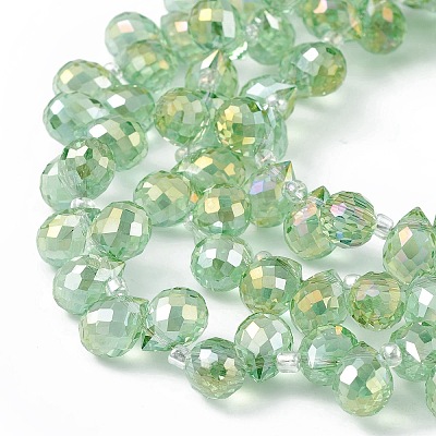 Transparent Electroplate Glass Beads Strands X-EGLA-F152B-AB01-1