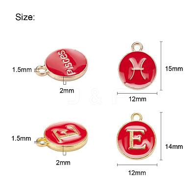2 Sets 2 Styles Golden Plated Alloy Enamel Charms ENAM-YW0001-28F-1