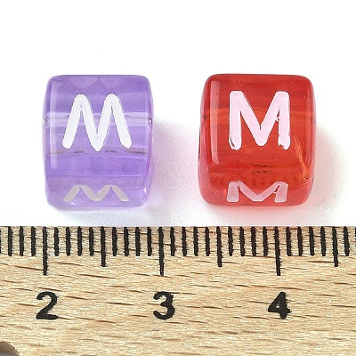 Spray Painted Transparent Acrylic Beads MACR-K365-07M-1