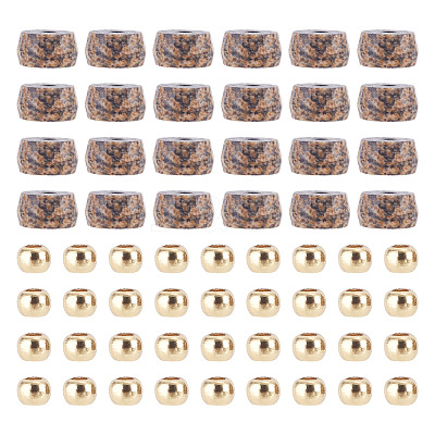 50Pcs Natural Picture Jasper Beads G-TAD0001-12-1