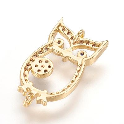 Brass Micro Pave Cubic Zirconia Links ZIRC-G107-23G-1
