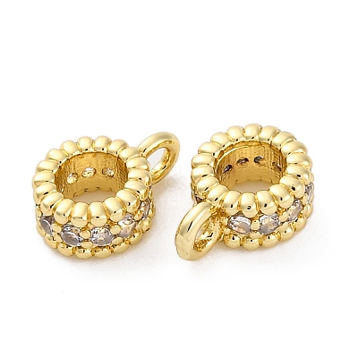 Brass Micro Pave Cubic Zirconia Spacer Beads KK-Z084-04G-1