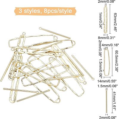 24Pcs 3 Style Alloy Big Pendants FIND-CA0002-87-1