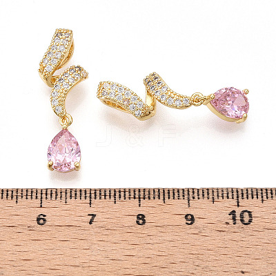 Brass Micro Pave Cubic Zirconia Pendants KK-T070-65B-1