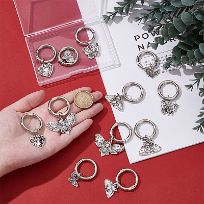 12Pcs 6 Style Alloy Pendant Decorations HJEW-GA00036-1