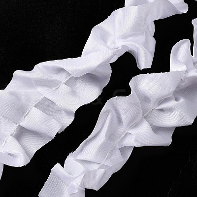 3.28 Feet Polyester Ruffled Ribbons SRIB-WH0011-087A-1