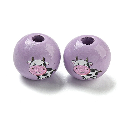 Natural Wood European Beads WOOD-F014-01E-1