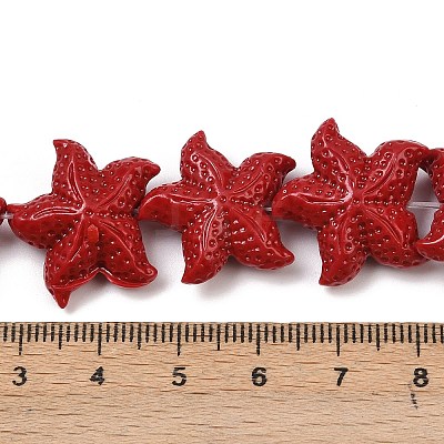 Synthetic Coral Dyed Carved Beads Strands CORA-K009-06C-05-1