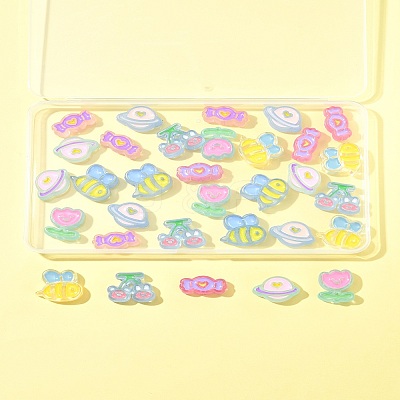 32Pcs 8 Style Transparent Acrylic Beads MACR-FS0001-95-1