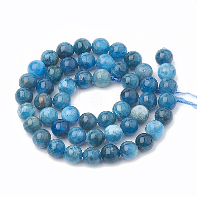 Natural Apatite Beads Strands G-S333-7.5mm-012-1
