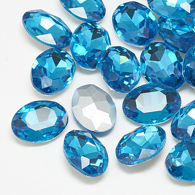 Pointed Back Glass Rhinestone Cabochons RGLA-T080-13x18mm-12-1