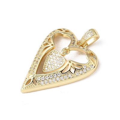 Valentine's Day Brass Micro Pave Clear Cubic Zirconia Pendants KK-E799-01C-G-1