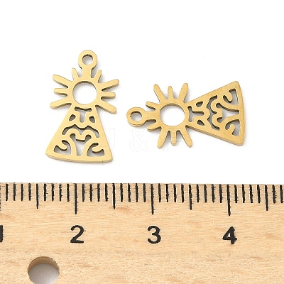 201 Stainless Steel Laser Cut Pendants STAS-P428-10G-02-1