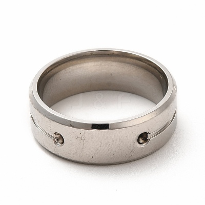 Tarnish Resistant 201 Stainless Steel Finger Ring Findings STAS-P323-02P-1