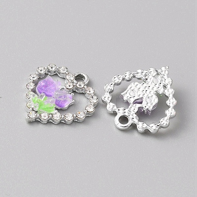 Platinum Alloy Rhinestone Pendants FIND-TAC0008-69P-10-1