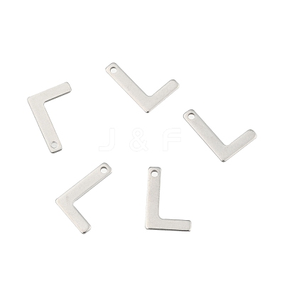 Tarnish Resistant 304 Stainless Steel Letter Charms X-STAS-O072-L-1