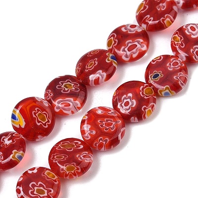 Handmade Millefiori Lampwork Beads Strands LAMP-G166-17B-05-1