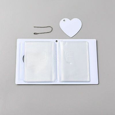 3 Inch PVC Mini Heart Hollow Photocard Holder Book AJEW-WH0038-65P-02-1