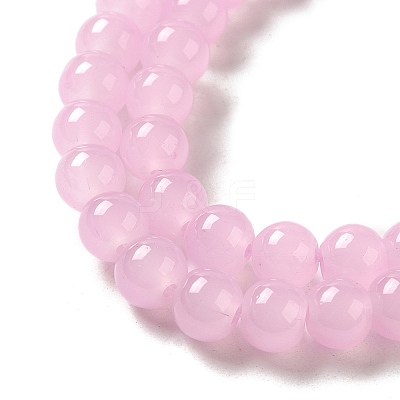 Imitation Jade Glass Beads Strands DGLA-S076-6mm-22-1