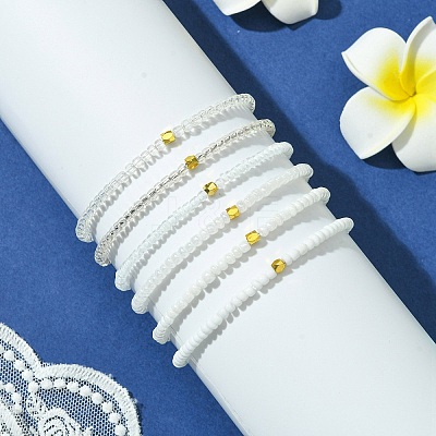 Glass Seed Beaded Stretch Bracelet Sets BJEW-MZ00101-02-1