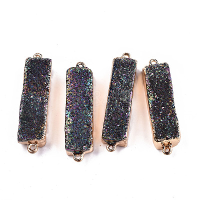 Natural Druzy Agate Links Connectors G-T131-89C-1