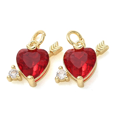 Brass Micro Pave Cubic Zirconia Charms CU-E003-12G-A-1