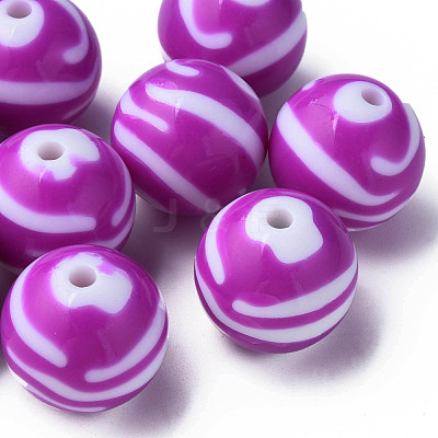 Opaque Striped Acrylic Beads MACR-S373-27C-02-1
