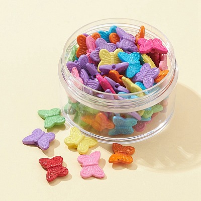 100Pcs Opaque Acrylic Beads MACR-FS0001-57-1