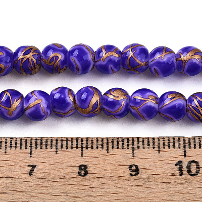 Baking Paint Glass Beads X1-DGLA-N010-6mm-06-1