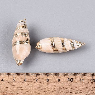 Electroplated Natural Shell Pendants BSHE-Q020-05-1