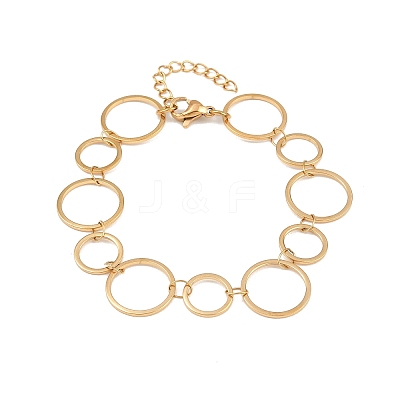 304 Stainless Steel Link Chain Bracelets for Women BJEW-P373-03C-G-1