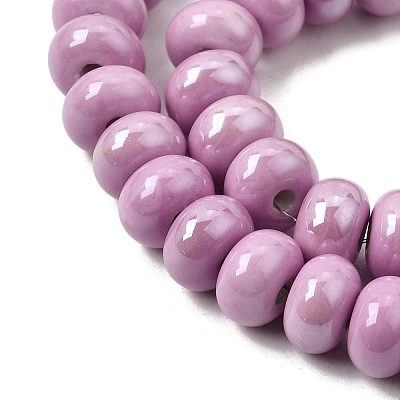 Glazed Porcelain Rondelle Beads PORC-Q001-01D-1