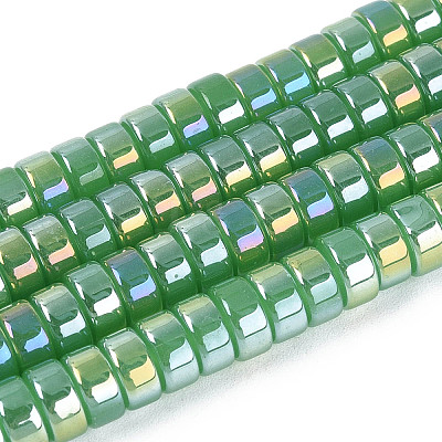 AB Color Plated Imitation Jade Glass Beads Strands GLAA-T026-3x6mm-J03-1