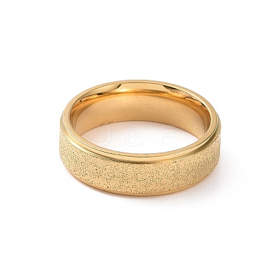 Textured 201 Stainless Steel Flat Finger Ring for Women RJEW-I089-36G-1