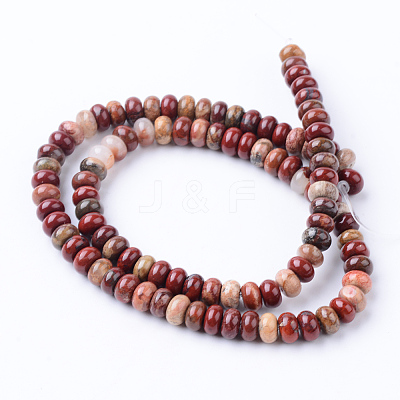 Natural Red Jasper Beads Strands X-G-R403-4x6-06-1