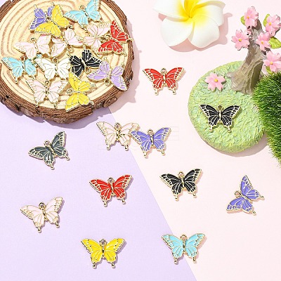 24Pcs UV Plating Alloy Enamel Pendants FIND-YW0010-83-1